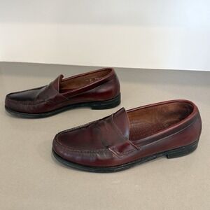 VTG Dexter Penny Loafers Men's 10 D Oxblood Burgundy Leather Handsewn Old Money